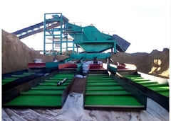 1m X 16m PE Superficie azul color oro alfombra de paneado para la minería de oro