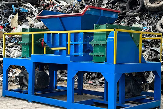 800-1500kg/h Double Shaft Shredder for Hard Plastic Lumps