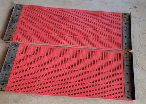 Panel de cribado de goma vibratoria de orificio redondo de 8 mm de espesor con autolimpieza e instalación con gancho