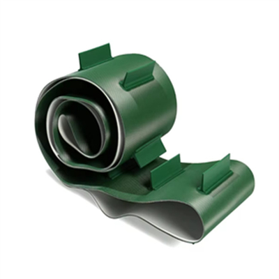 Cinturón transportador de PVC de perfil verde con protector