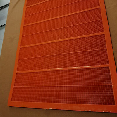 Panel de pantalla de PU naranja de malla de 0,5 mm 1040x700 mm para tamizado mojado