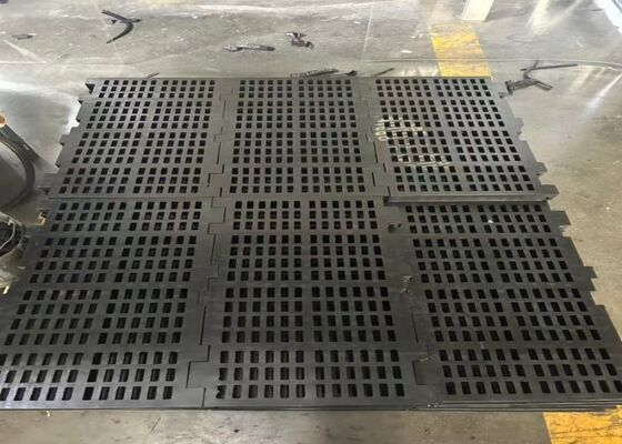 Superficie de pantalla de caucho de minería para una separación eficiente del material
