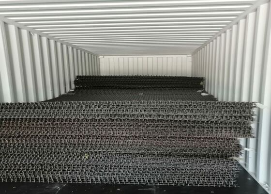Redes de alambre de acero manganeso de alta resistencia a la abrasión para aplicaciones de detección mineral