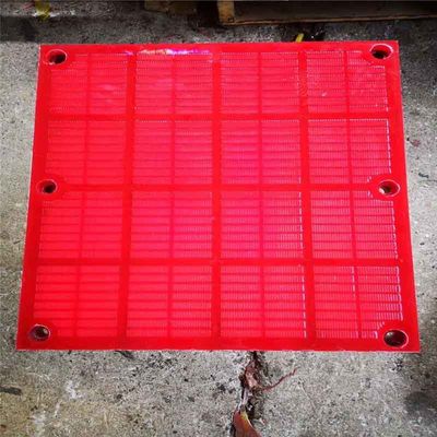 Panel de cribado de poliuretano para equipos de minería con apertura de ranura de 0,1 mm y refuerzo de marco de acero en tamaño de 305x305 mm