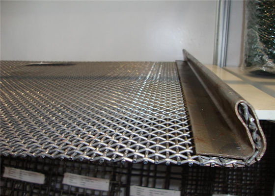 Malla tejida galvanizada o pintada con tejido liso para cribas de minería de ranura cuadrada, rectangular y alargada